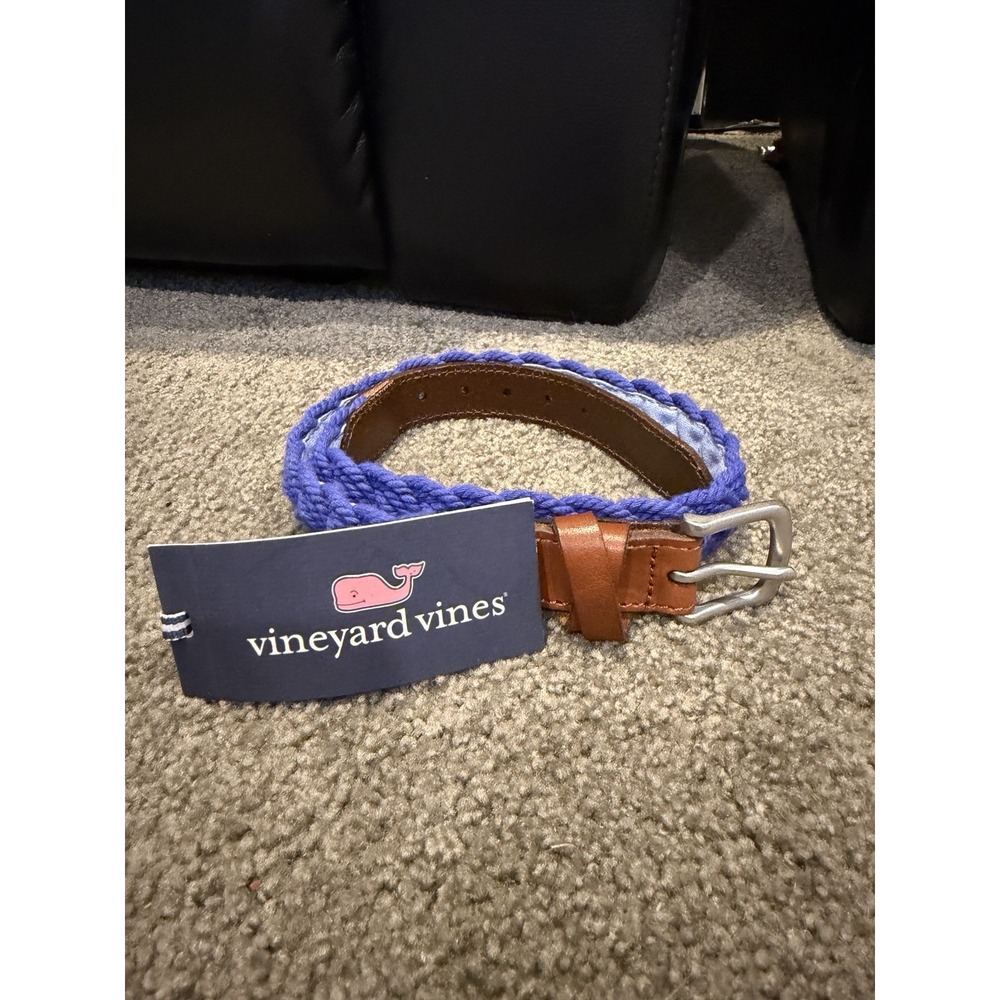 Vineyard Vines Braided Rope CC Belt Maritime Blue Size Small NWT
